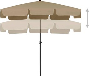 vidaXL Ομπρέλα Θαλάσσης Taupe 200 x 125 εκ.