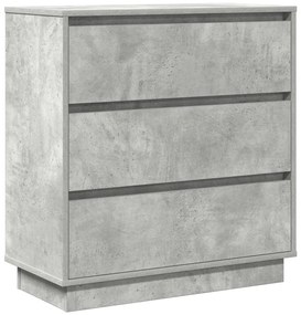 vidaXL Κομοδίνο Σκυρόδεμα Γκρι 71 x 34.5 x 75 εκ. Επεξεργασμένο ξύλο