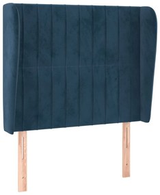 vidaXL Κεφαλάρι με Πτερύγια Σκούρο Μπλε 83x23x118/128 εκ. Βελούδινο