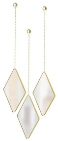 Καθρέπτες Τοίχου Dima Diamond Σετ 3τμχ 358777-221 Matte-Brass Umbra Metal