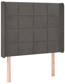 vidaXL Κεφαλάρι με Πτερύγια Σκούρο Γκρι 103x16x118/128 εκ.Βελούδινο