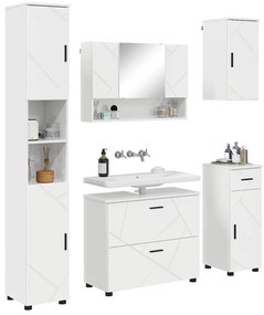 vidaXL Σετ Επίπλων Μπάνιου 5 pcs Γυαλιστερό λευκό 30 x 35 x 192 εκ.