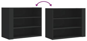 vidaXL Ντουλάπι Τοίχου Μαύρο 75x35x60 εκ. από Επεξεργασμένο Ξύλο