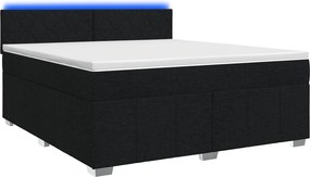 vidaXL Κρεβάτι box spring με στρώμα Μαύρο 140 x 200 cm Ύφασμα