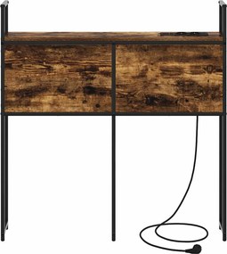 vidaXL Κεφαλάρι Αποθήκης με Σταθμό Φόρτισης Καπνιστή δρυς