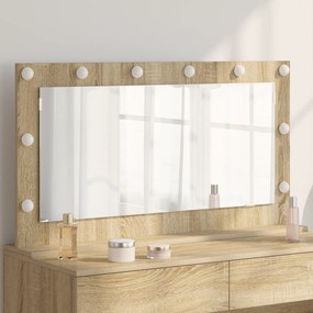 vidaXL Καθρέφτης τουαλέτας  Sonoma Oak MDF, Γυαλί 100 x 55 x 18 εκ.