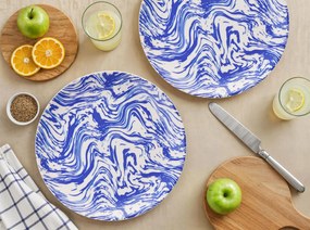 Service Plate Set (6 Pieces) Blue Wave Blue
White