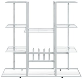 vidaXL Βάση Λουλουδιών Λευκή 94,5 x 25 x 89 εκ. Σιδερένια