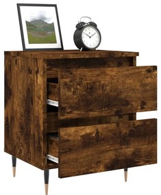 vidaXL Κομοδίνα 2 τεμ. Καπνιστή Δρυς 40x35x50 εκ. Επεξεργασμένο Ξύλο