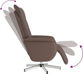 vidaXL Πολυθρόνα Μασάζ Ανακλινόμενη με Υποπόδιο Καφέ Συνθετικό Δέρμα