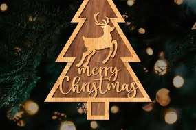 Σετ των 2 Intra απο ξύλο plywood 3mm-4mm πάχος - Στάση κοπής με λέιζερ Χριστουγεννιάτικα δέντρα Δίασταση 20x20 cm INTRAFABR-108225574