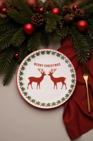 Service Plate Set (6 Pieces) Two Deers Multicolor