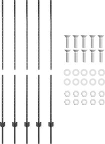 vidaXL Ενσωματωμένος Πόλος Φράχτη 5 pcs Γκρι 200 cm