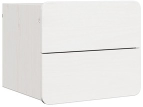 vidaXL Κομοδίνο με συρτάρι Λευκό 39 x 34 x 33 εκ. Μασίφ ξύλο πεύκου