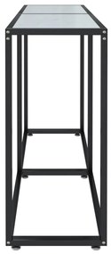 vidaXL Τραπέζι Κονσόλα Λευκό Όψη Μαρμάρου 140x35x75,5 εκ. Ψημένο Γυαλί