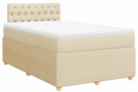 Κρεβάτι Boxspring με Στρώμα Κρεμ 120x200 εκ. Υφασμάτινο - Κρεμ