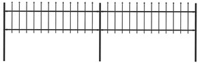 vidaXL Κάγκελα Περίφραξης με Λόγχες Μαύρα 3,4 x 0,6 μ. από Χάλυβα