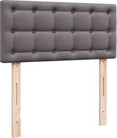 vidaXL Κρεβάτι Boxspring με Στρώμα Γκρι 100x200εκ. από Συνθετικό Δέρμα