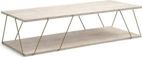 Coffee Table Labranda - Gold, Travertine Travertine 
Gold