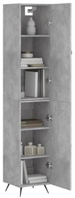 vidaXL Ντουλάπι Γκρι Σκυροδέματος 34,5x34x180 εκ. Επεξεργασμένο Ξύλο