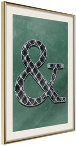 Αφίσα - Ampersand on Green Background - 40x60 - Χρυσό - Με πασπαρτού