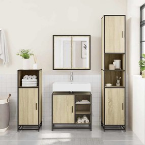 vidaXL Ντουλάπι Νιπτήρα Μπάνιου Sonoma Δρυς 65 x 33 x 60 εκ. από Τεχνητό Ξύλο