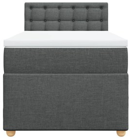 vidaXL Κρεβάτι Boxspring με Στρώμα Σκούρο Γκρι 100x200 εκ. Υφασμάτινο