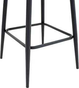 Σκαμπό μπαρ Inflame pakoworld PU ανθρακί-μέταλλο μαύρο