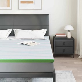 vidaXL Στρώμα επικάλυψης Λευκό και Πράσινο 200 x 200 cm