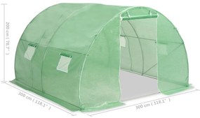 Θερμοκήπιο 9 μ² 300 x 300 x 200 εκ. 45534