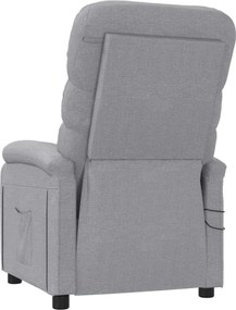 vidaXL Πολυθρόνα Μασάζ Ηλεκτρική Ανοιχτό Γκρι Υφασμάτινη