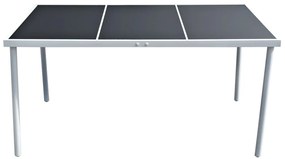 vidaXL Τραπέζι Κήπου Μαύρο 150 x 90 x 74 εκ. Ατσάλινο