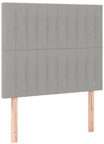 vidaXL Κρεβάτι Boxspring με Στρώμα Ανοιχτό Γκρι 90x190 εκ. Υφασμάτινο