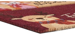 Πατάκι DKD Home Decor Κόκκινο Πολύχρωμο PVC ΙΊνες καρύδας 60 x 40 x 1,5 cm (x2)