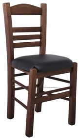 Καρέκλα ΣΙΦΝΟΣ Καρυδί/Μαύρο Ξύλο/PVC 41x45x88cm