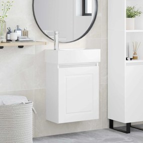 vidaXL Μονάδα μπάνιου με βρύση Λευκό 45,5 x 22,5 x 84 εκ