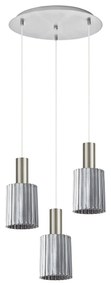 Φωτιστικό Οροφής Τρίφωτο Homelighting 77-8396 Nickel/Smoked