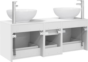 vidaXL Σετ Επίπλων Μπάνιου 3 τμχ. Λευκό 49,5 x 44,5 x 65 εκ