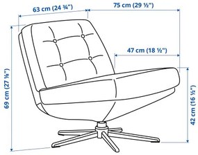 DYVLINGE περιστρεφόμενη πολυθρόνα 005.550.90