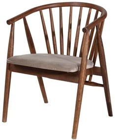 Πολυθρόνα Albero 117FRF1148 55x77x47cm Walnut-Beige Wood