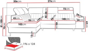 Γωνιακός καναπές Kadurin-Gkri Anoixto-Δεξιά