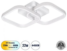 Φωτιστικό Οροφής LED 22W 2640lm NORA Globostar 61062 Λευκό