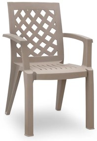 Πολυθρόνα πολυπροπυλενίου Kira Megapap χρώμα cappuccino 58x52x87εκ.-GP046-0004,2