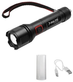 LED Επαναφορτιζόμενος Φακός USB 5V Ψυχρό Λευκό 6000K με 3 Λειτουργίες Φωτισμού και Zoom BL-P05-P50