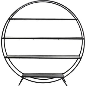 Βιβλιοθήκη Mason Στρόγγυλη Μαύρη 175x180 εκ. 175x35x180εκ - Μαύρο