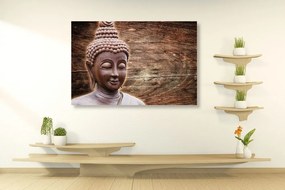 Εικόνα του αγάλματος του Βούδα σε ξύλινο φόντο - 120x80