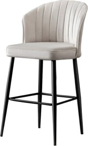 Σκαμπό Μπαρ 2τμχ Κρέμ / Μαύρο RUBI 52x42x97