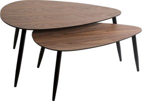 Τραπέζια Σαλονιού (Σετ 2τμχ) A-S Mileo Walnut 166641