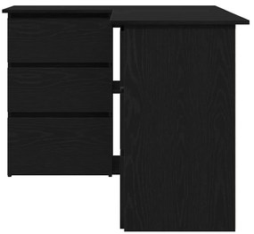 vidaXL Γωνιακό γραφείο Μαύρη δρυς 145 x 100 x 76 εκ Επεξεργασμένο ξύλο