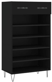 vidaXL Παπουτσοθήκη Μαύρη 60 x 35 x 105 εκ. από Επεξεργασμένο Ξύλο